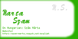 marta szam business card