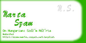 marta szam business card